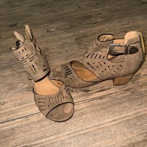 Taupe Cutout Sandal Heels